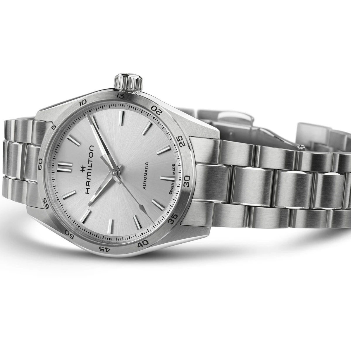 SEHM0002 HAMILTON JAZZMASTER PERFORMER AUTO gri curea din metal (2)