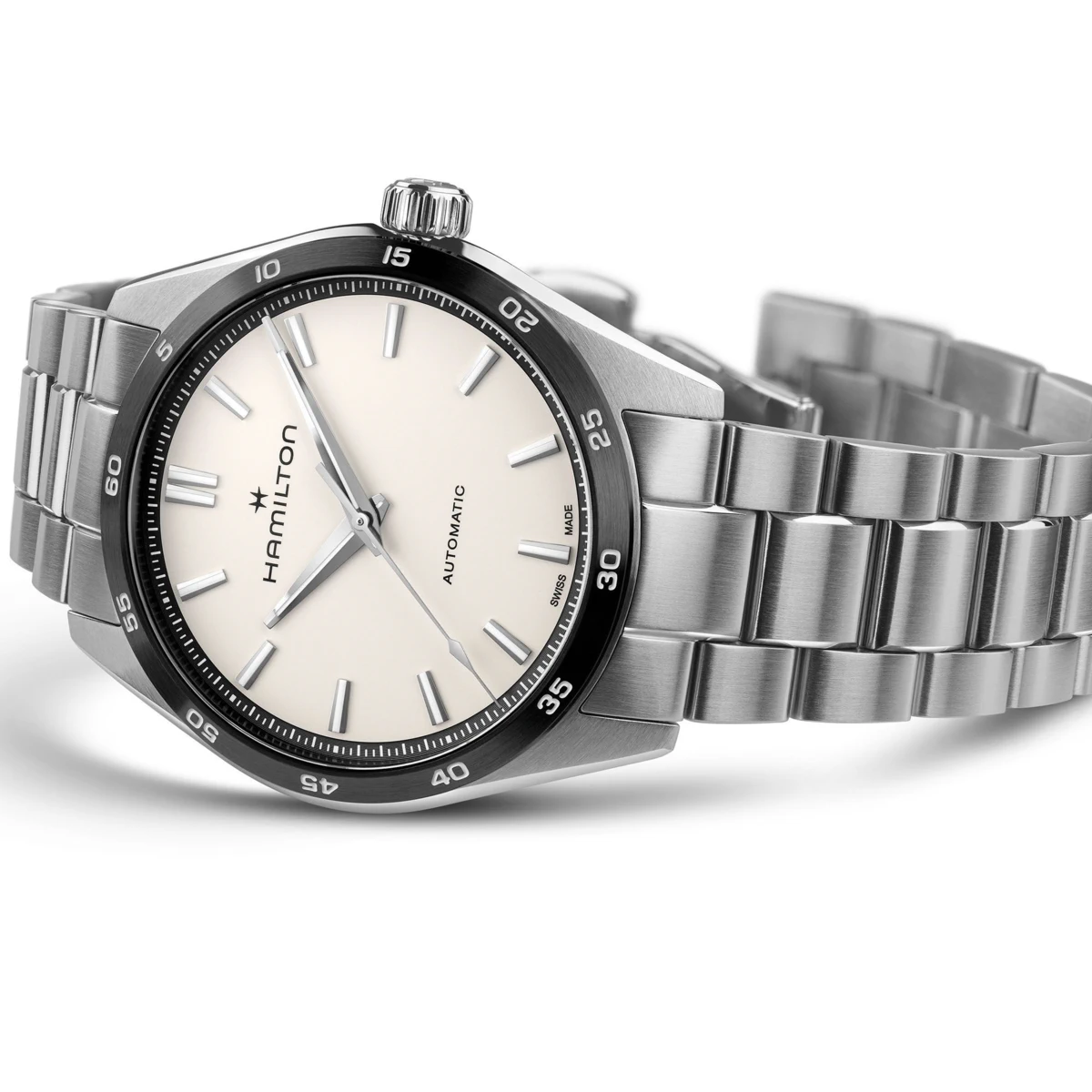 SEHM0005 HAMILTON JAZZMASTER PERFORMER AUTO alb curea din metal (2)