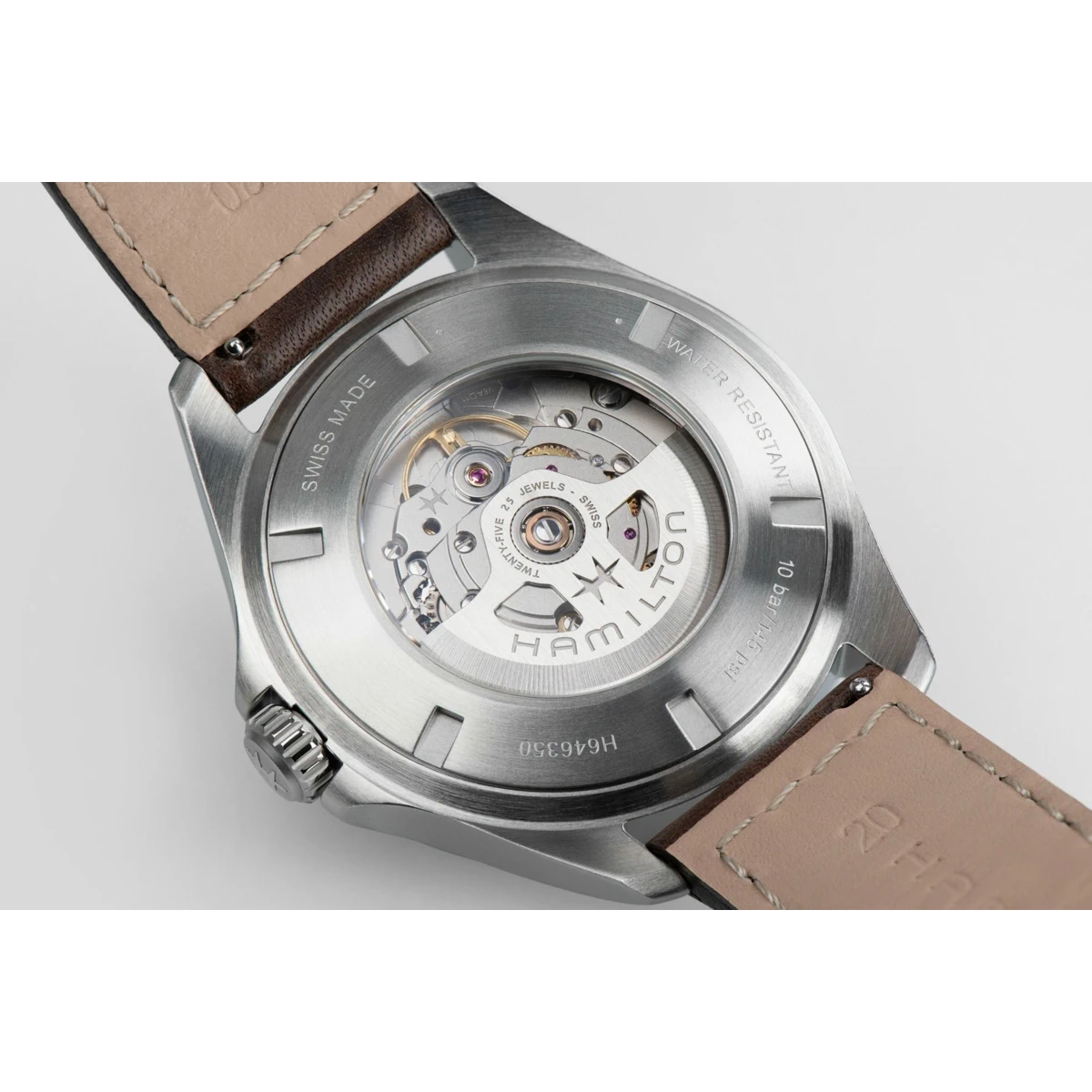 SEHM0010 HAMILTON KHAKI AVIATION PILOT DAY DATE AUTO verde curea din piele incheietura (5)