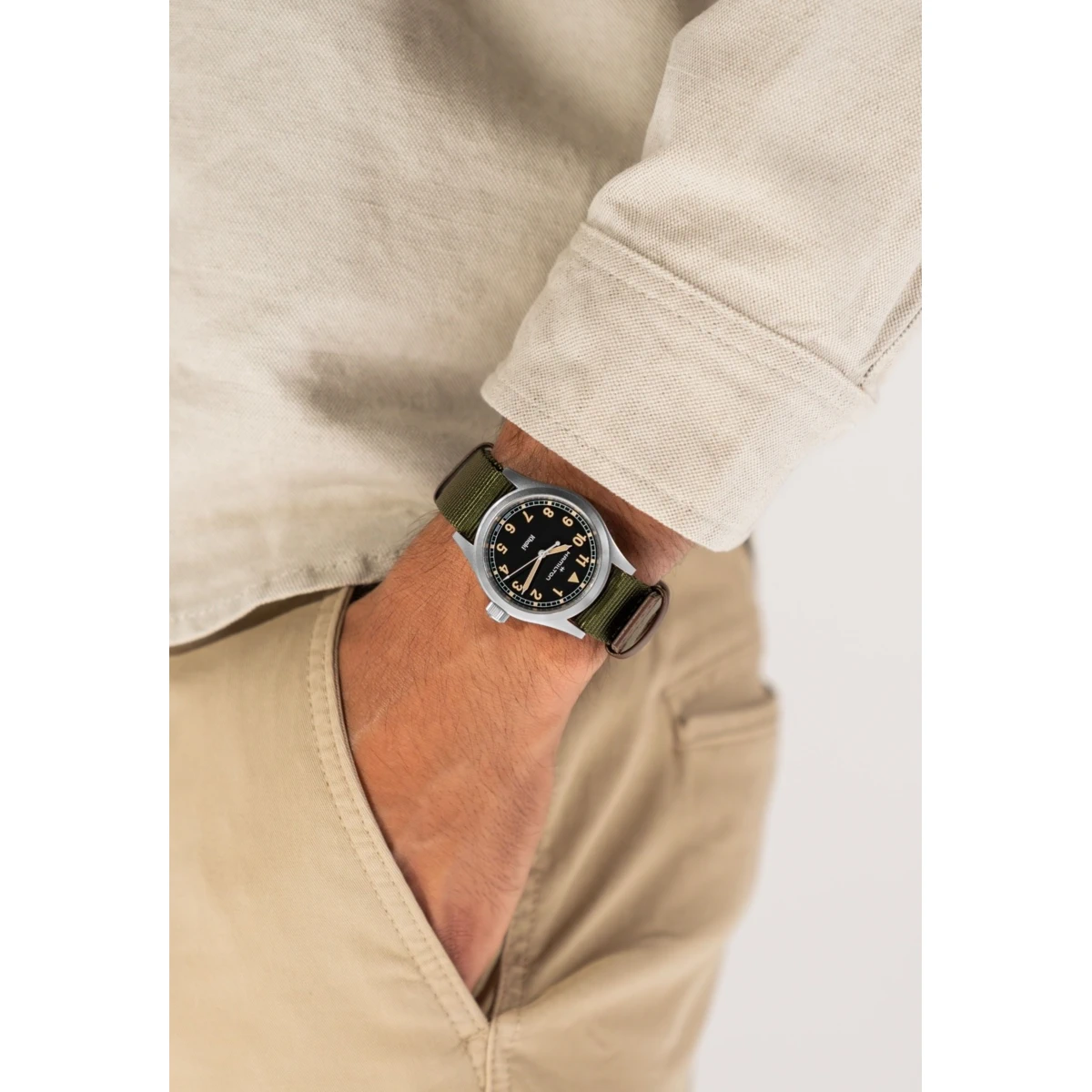 SEHM0017 HAMILTON KHAKI FIELD QUARTZ negru curea verde nato (4)