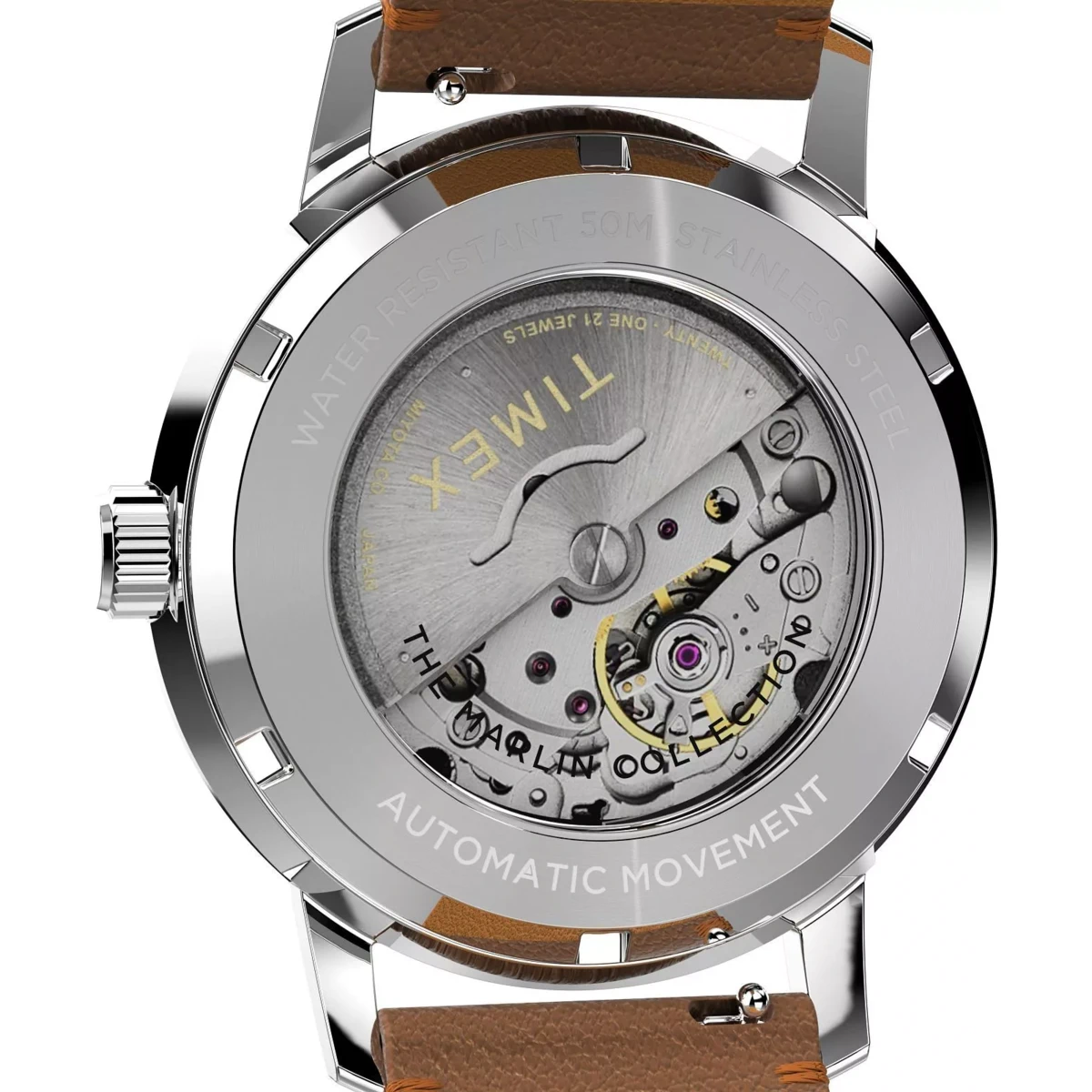 SETMX0002 TIMEX MARLIN AUTOMATIC bej negru curea din piele (6)