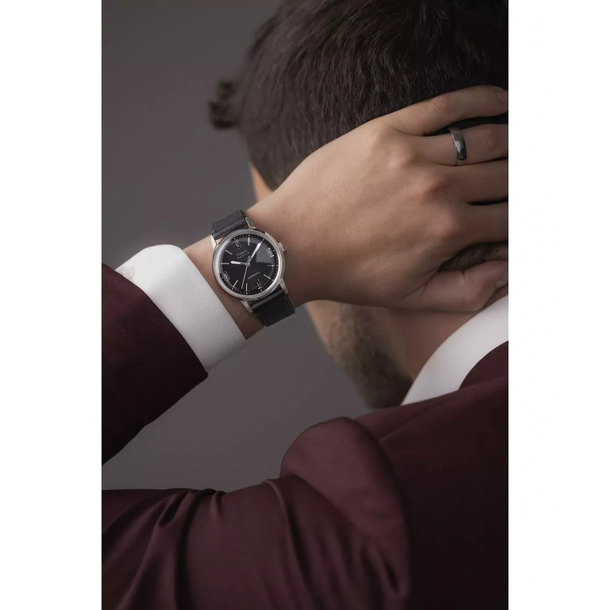 SETMX0005 TIMEX MARLIN AUTOMATIC negru curea din piele (4)