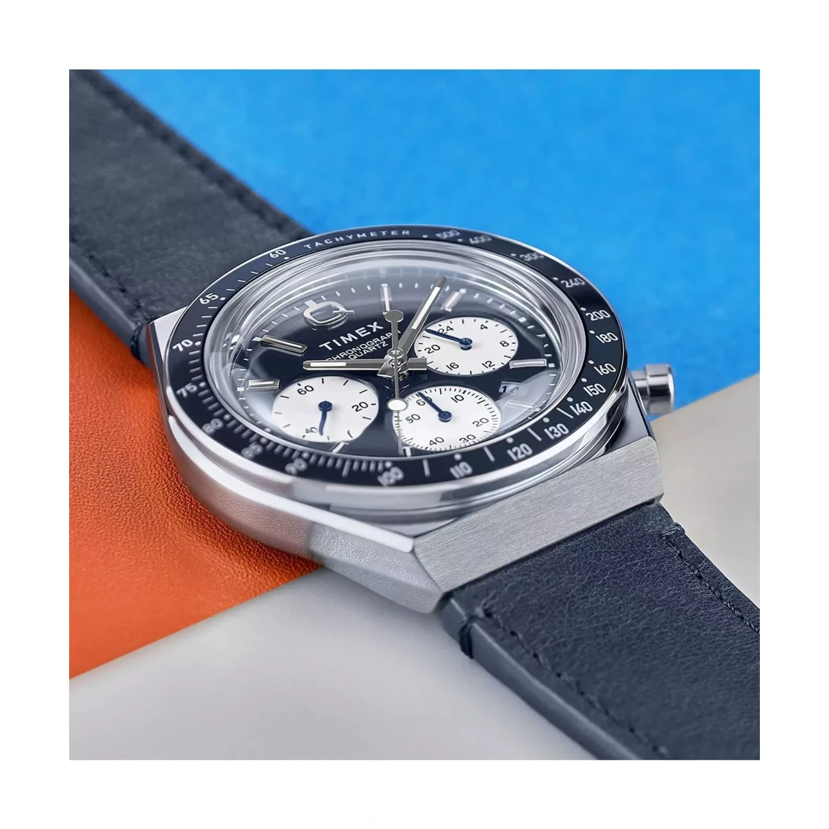 SETMX0016 TIMEX Q CHRONOGRAPH albastru curea din piele (5)