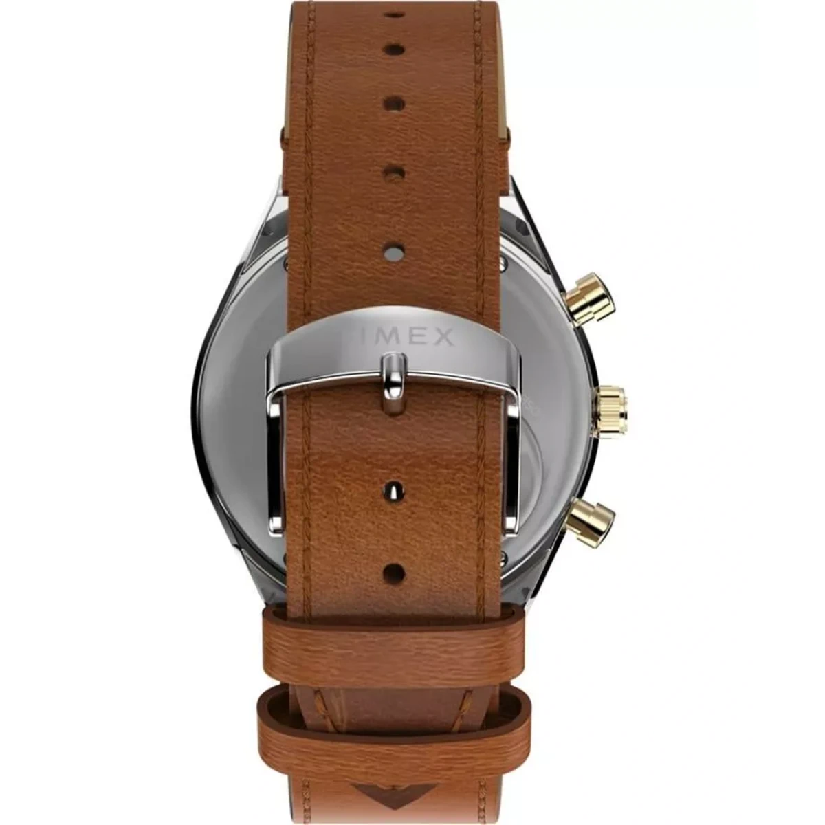 SETMX0019 TIMEX Q CHRONOGRAPH negru auriu curea din piele maro (2)