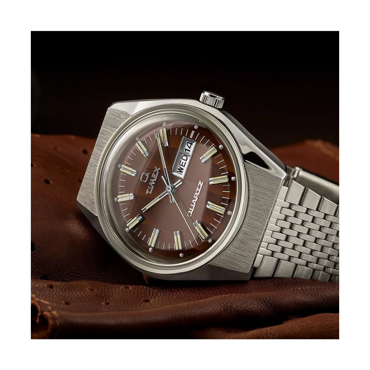 SETMX0025 TIMEX TIMEX Q FALCON EYE maro curea din metal (5) SETMX0025 TIMEX TIMEX Q FALCON EYE maro curea din metal (5)