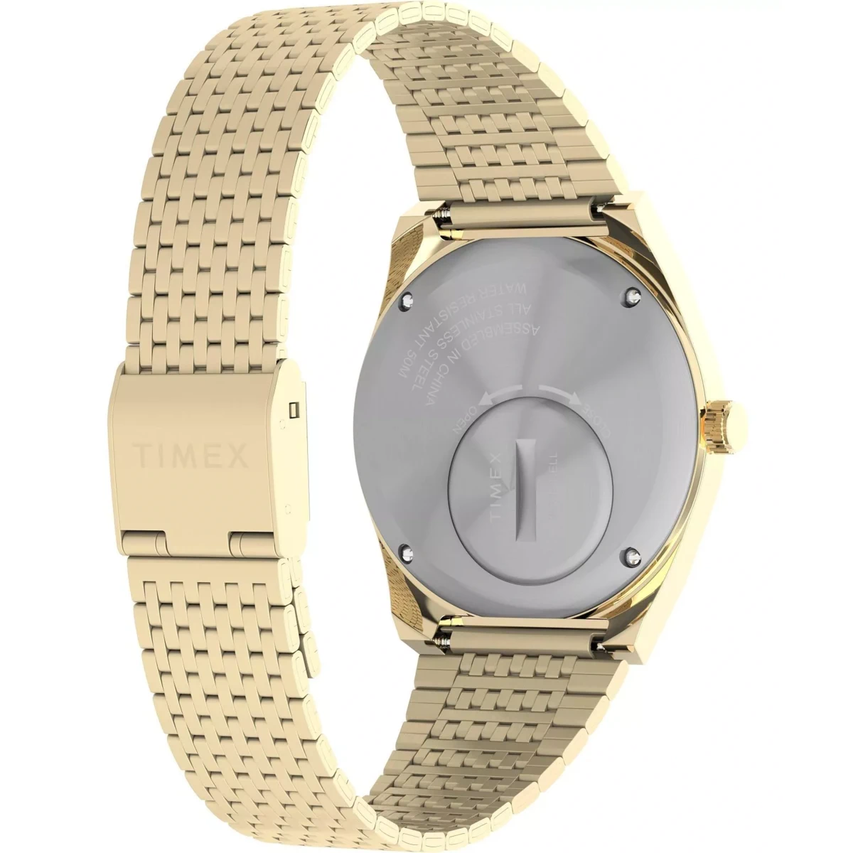 SETMX0026 TIMEX TIMEX Q FALCON EYE maro curea din metal auriu (3)